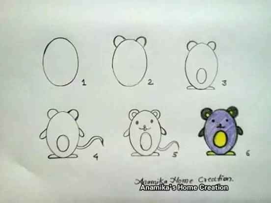 椭圆和圆形能画成什么小动物,儿童简笔画画一些可爱的小东西