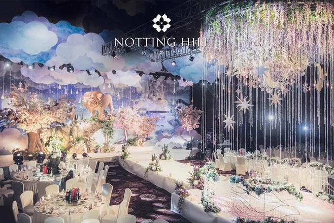 户外婚礼场景布置效果图,红色系婚礼户外布置场景