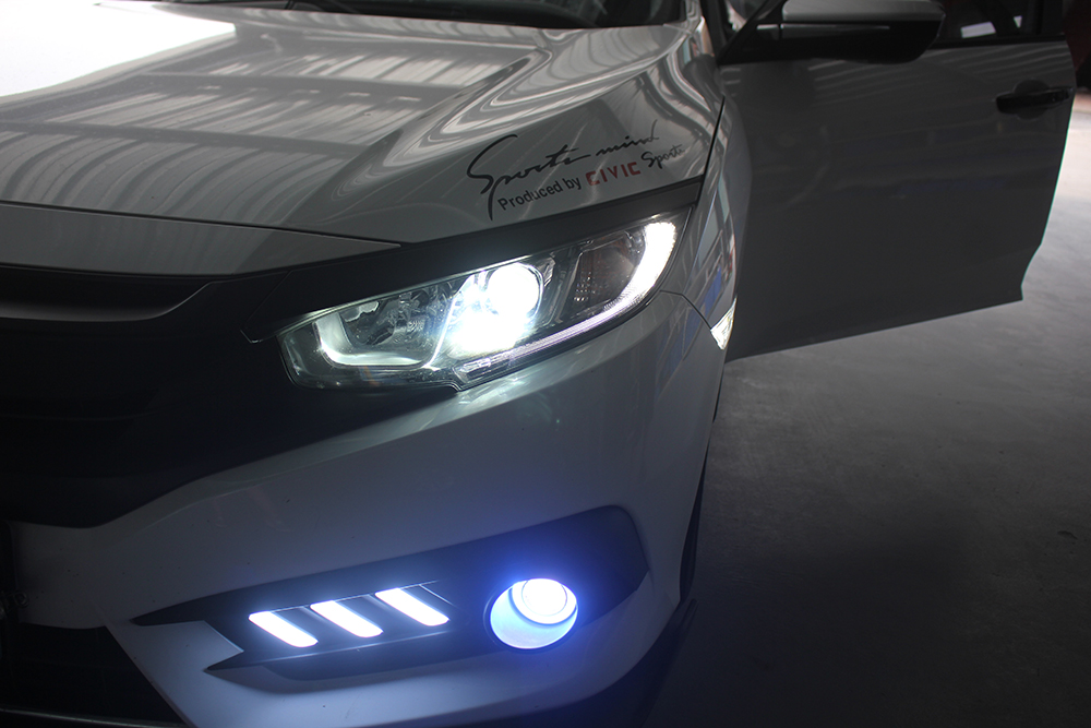 9.5代思域顶配改灯全过程,玩思域改装