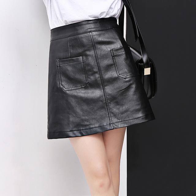 半身长皮裙穿搭秋季,适合小个子腿粗半身短皮裙