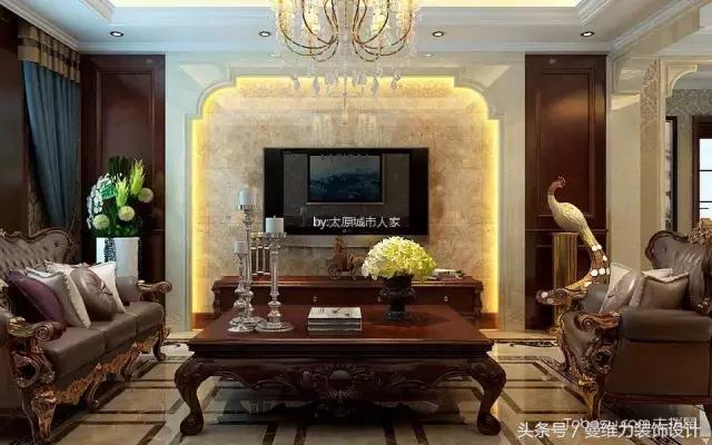 8款客厅大理石电视墙告诉你，有时候装修的档次也就一墙之差