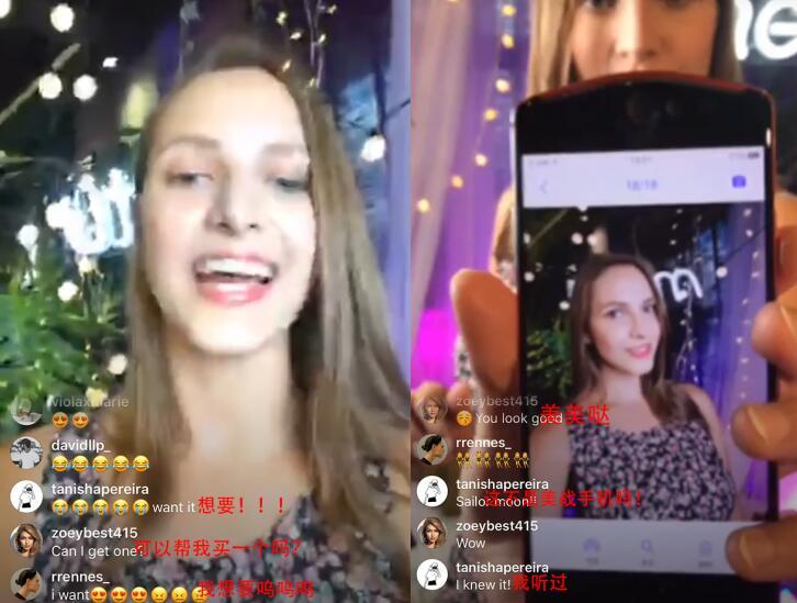 美图手机的妖风又刮到了国外去了！外国用户ins直播求代购