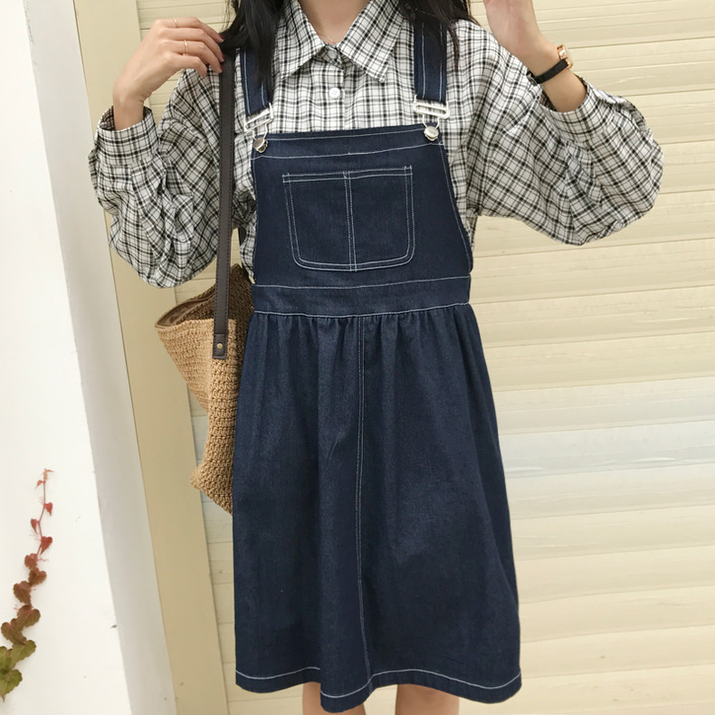 大码胖mm显瘦遮肉a字长背带裙女,连衣裙小个子胖mm显瘦遮肉背带裙