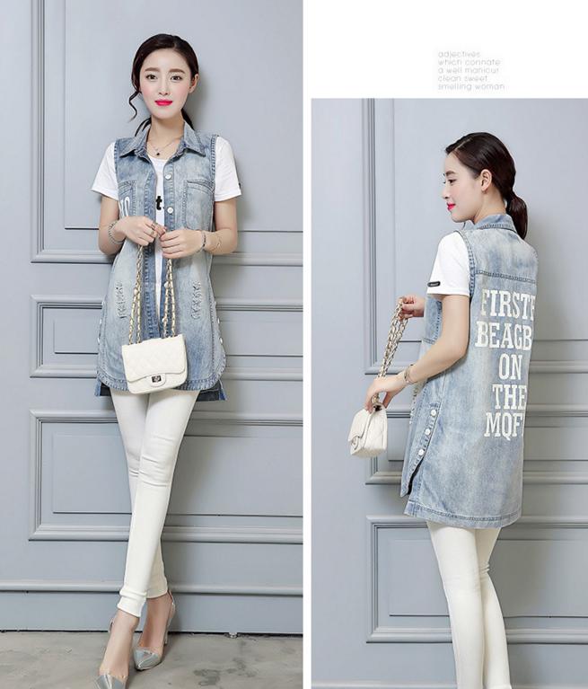 春季牛仔马甲,牛仔宽松时尚马甲