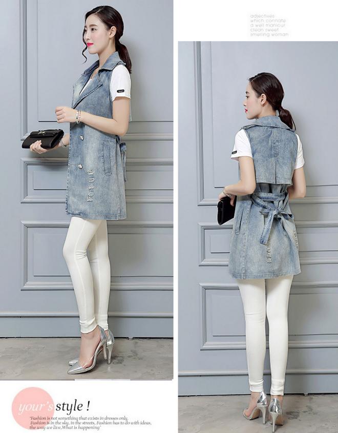 春季牛仔马甲,牛仔宽松时尚马甲