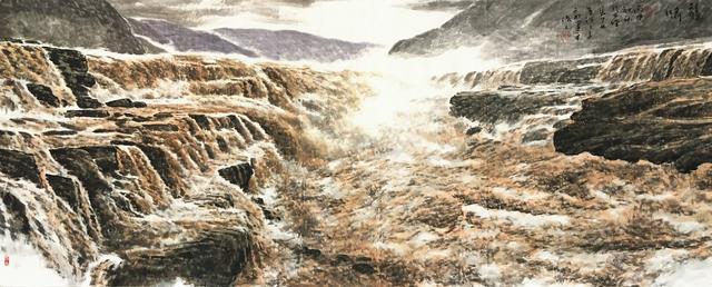 朝坊观瀑风雷间，九曲激浪生层烟——记画家郭建平