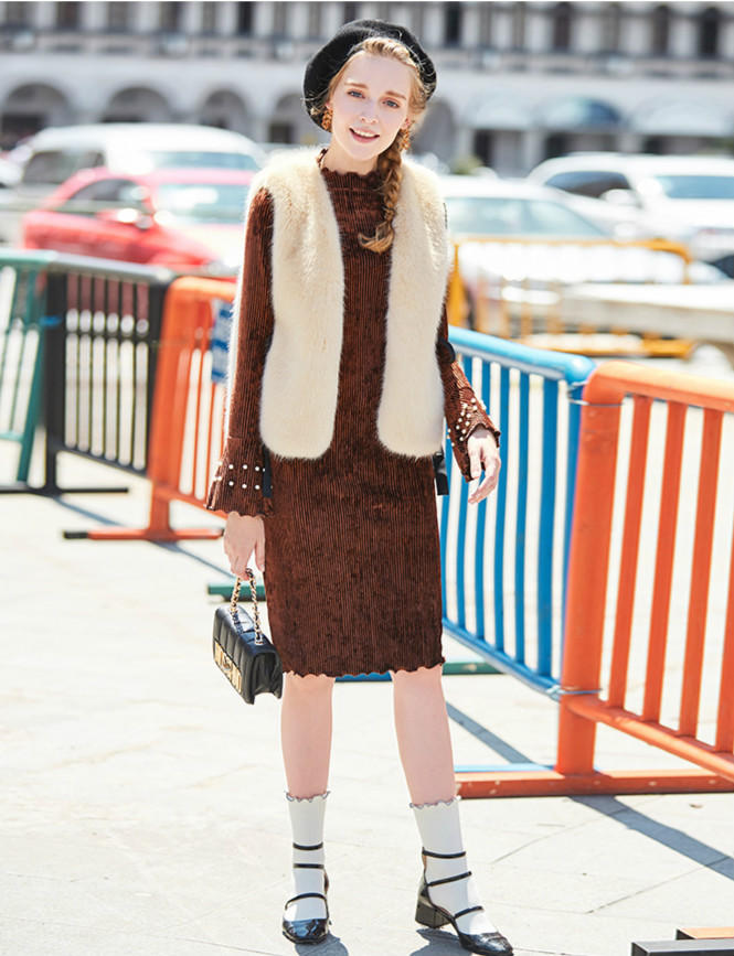 高档时尚潮流马甲皮草,高贵皮草马甲图片大全