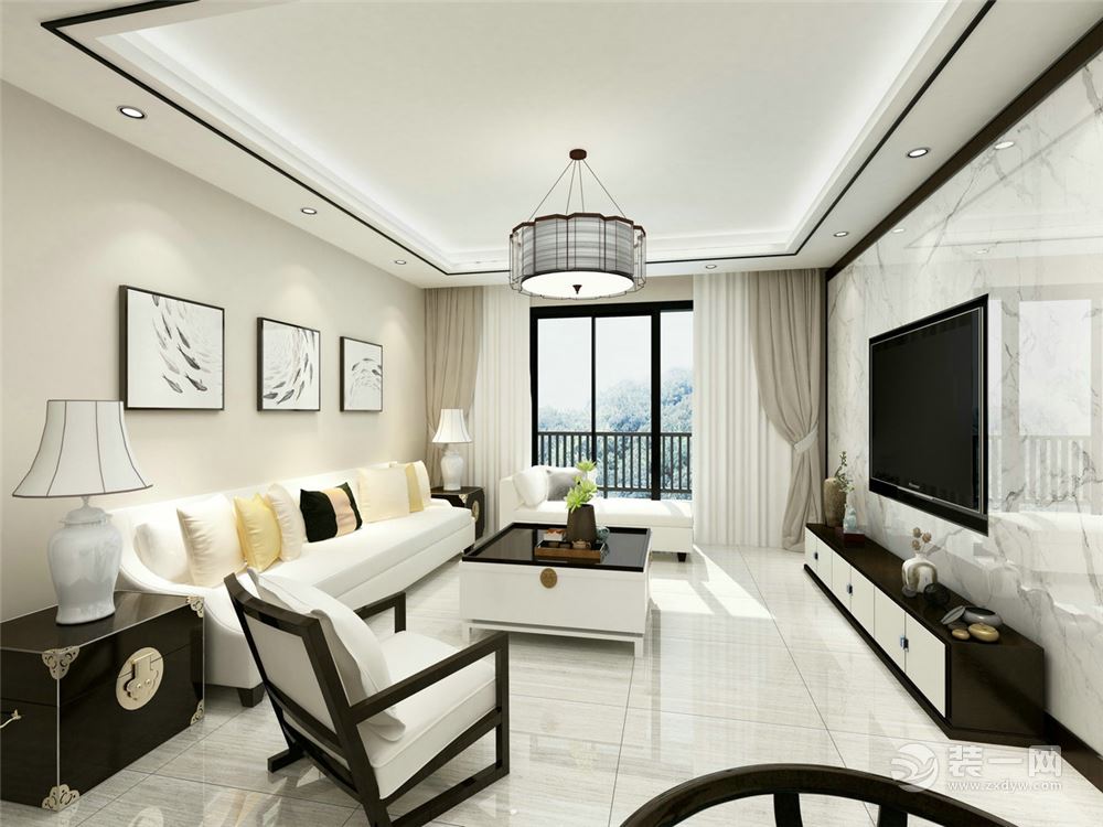 绿岛湖室内装修,小户型简约风效果图