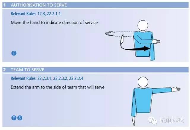 排球触网裁判手势,排球界外球裁判手势