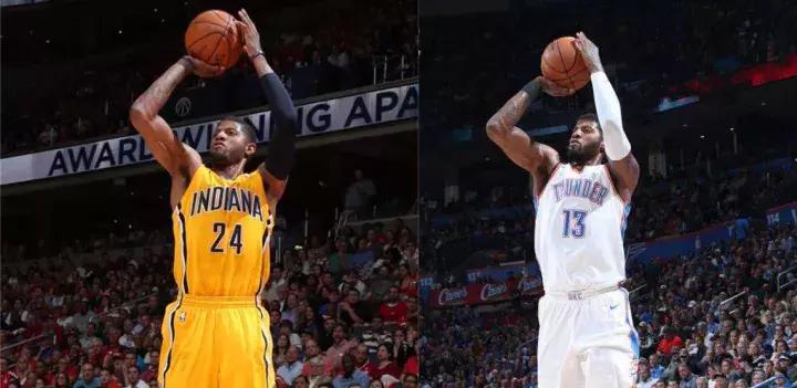 锋卫摇摆人过人,乔治晃飞防守人侧步投篮