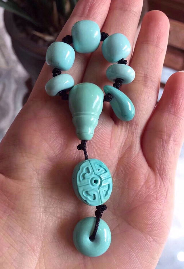 绿松石3mm小米珠搭配图,安华绿松石旗舰店