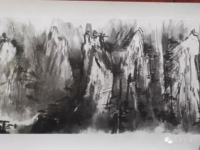 千峰竞秀国画,最美山水图黄山