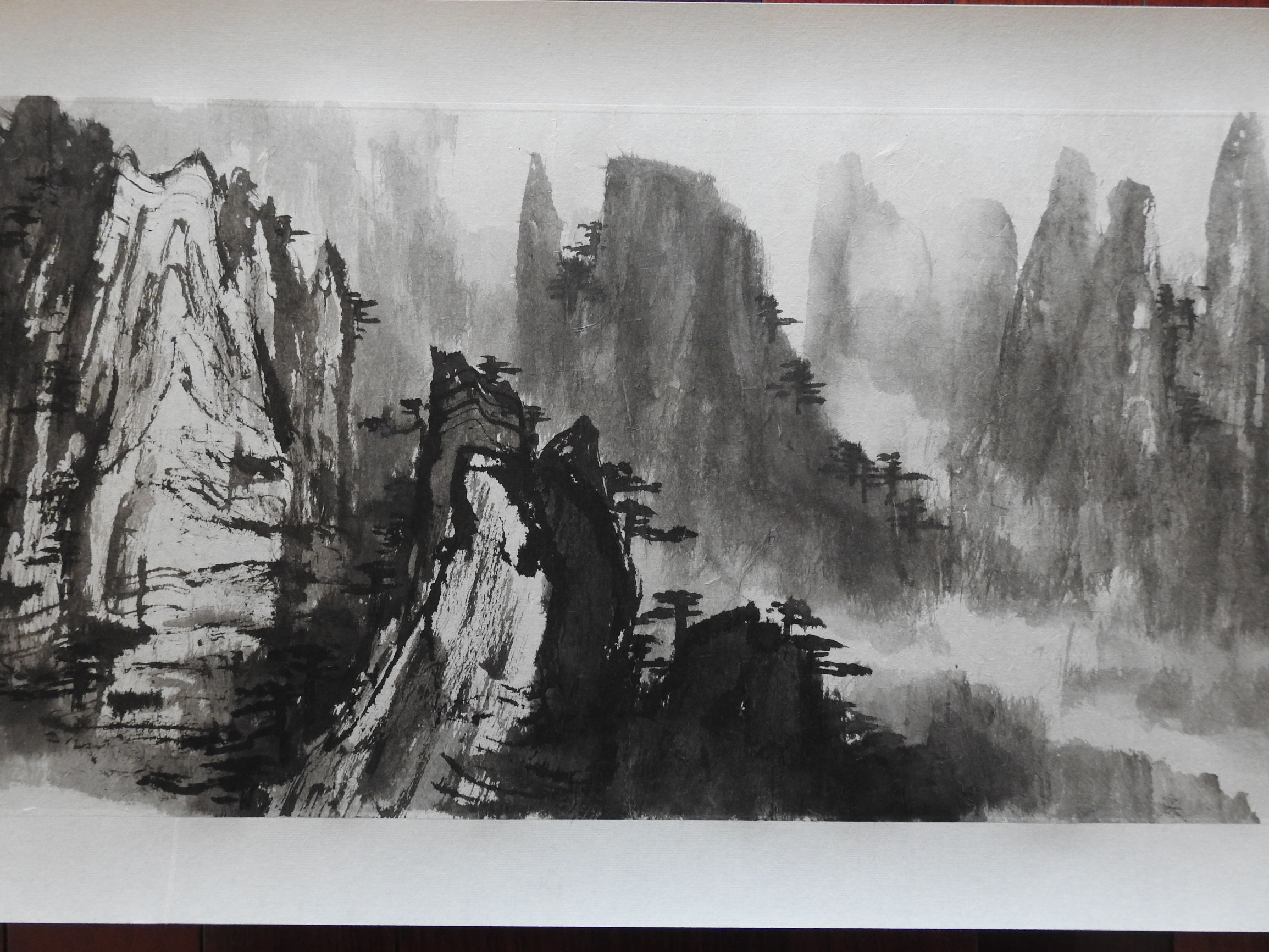 千峰竞秀国画,最美山水图黄山