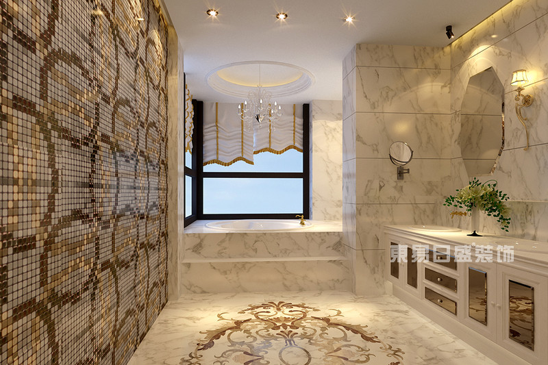 公寓顶层复式楼装修参考，北京和乔丽晶，400平欧式古典风格