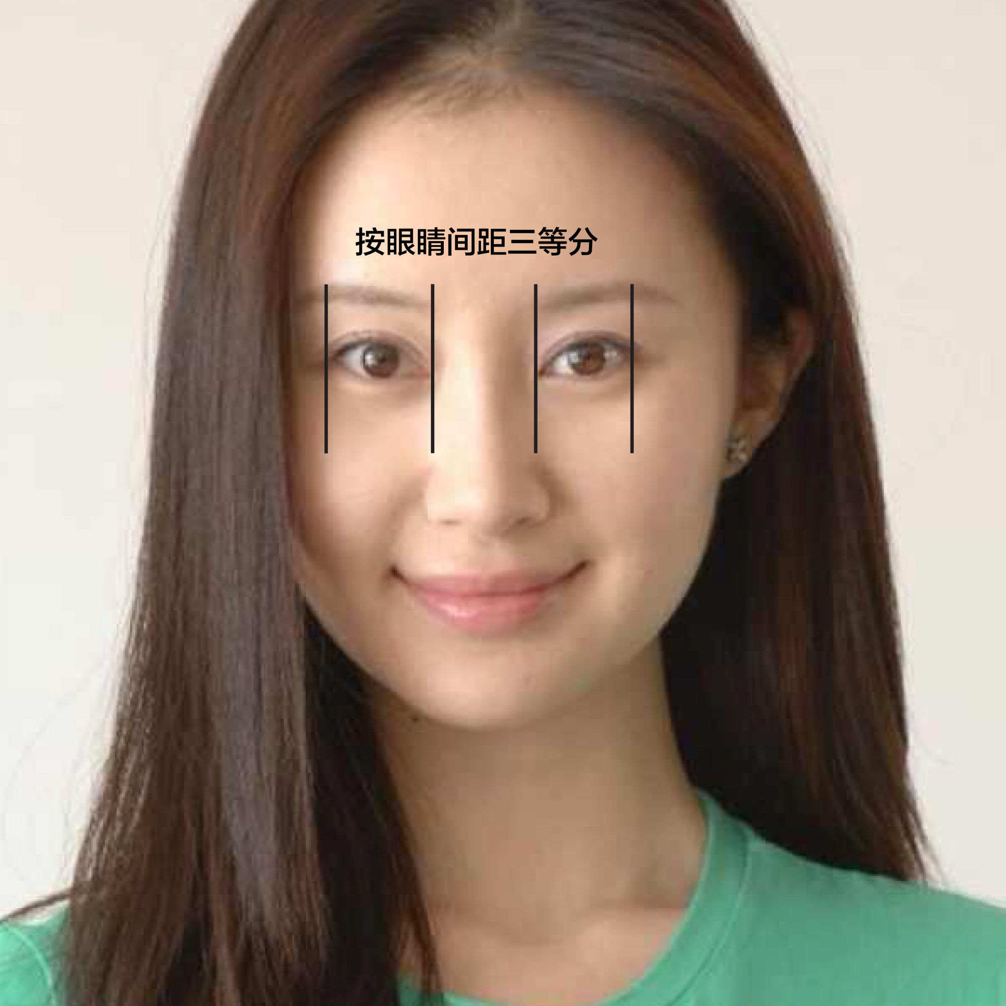 宽眼距的眼妆画法,眼部紧致眼型画法