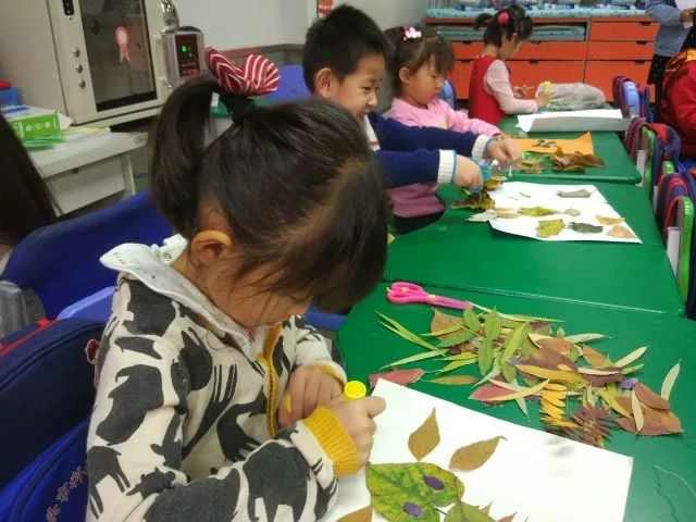 趣味树叶拼贴画手工,树叶粘贴画秋天落叶制作