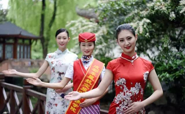 空姐旗袍亮相,虹桥机场空姐旗袍快闪