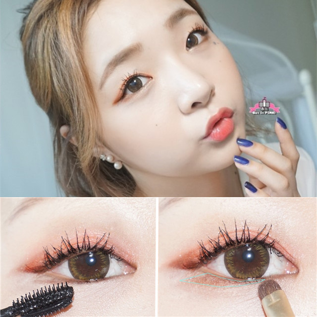 眼妆夕阳珊瑚色,杏珊瑚色眼妆