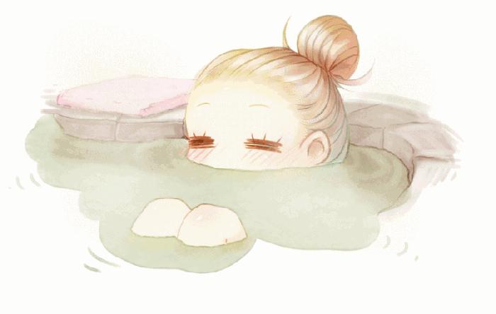 假期冬天泡个温泉放松一下,周末了外面有点冷