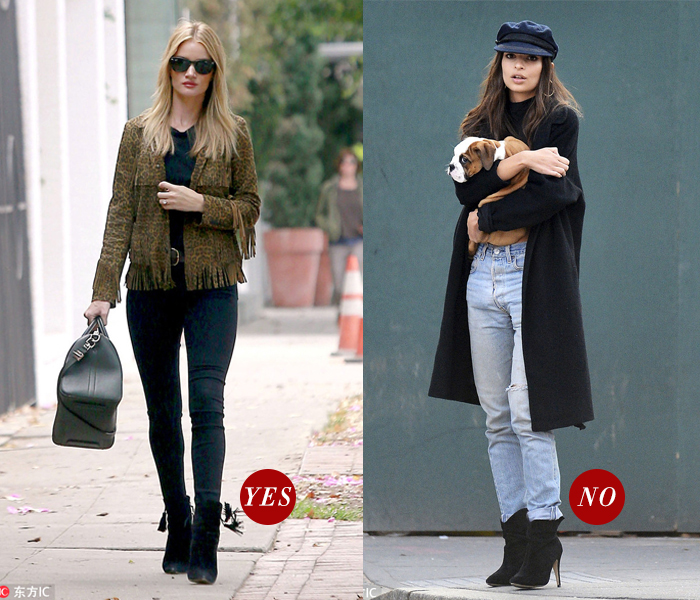 奶茶色短靴和复古蓝牛仔裤搭配吗,直筒牛仔裤搭配马丁短靴