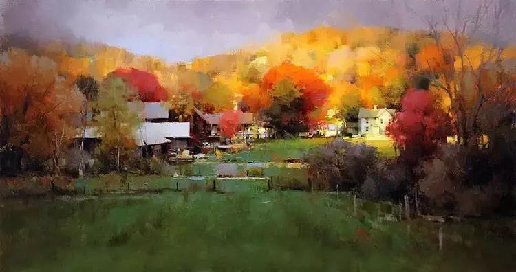 美国油画100幅欣赏,美国西部风景油画大全