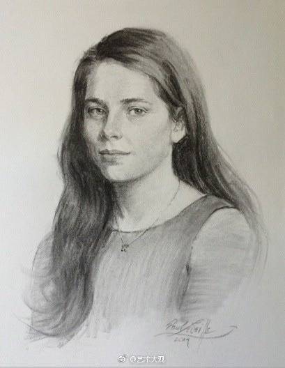 素描唯美肖像图,人物肖像素描高级教学