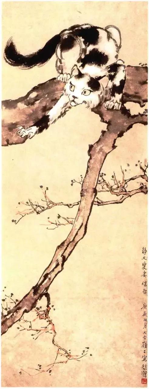 徐悲鸿画猫作品欣赏,徐悲鸿画马谁画鸡