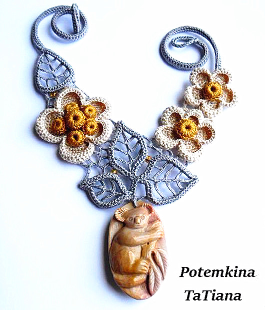 爱尔兰蕾丝钩编项链系列教程之大叶