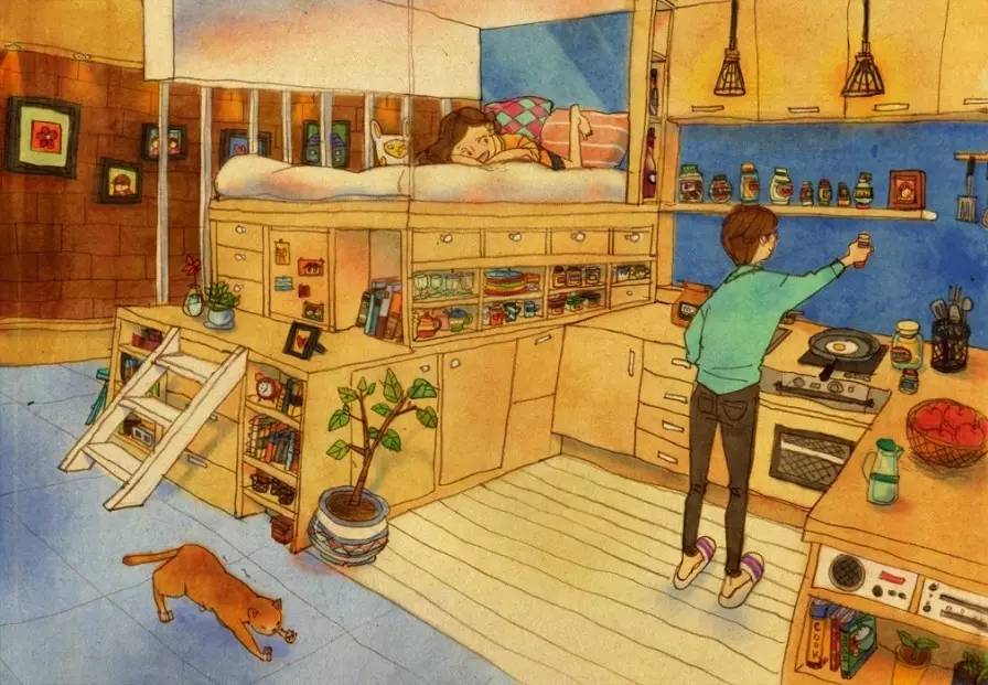 见过这样秀恩爱的吗？韩国艺术家温馨插画