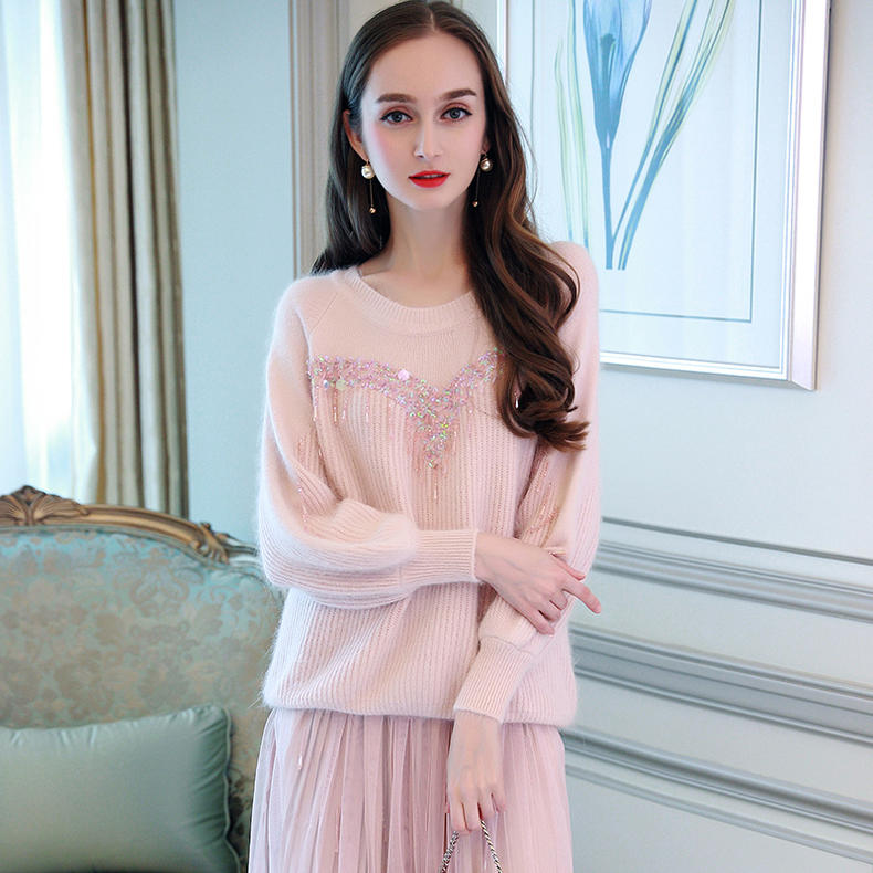 闪闪惹人爱显瘦毛衣女,闪闪红色毛衣