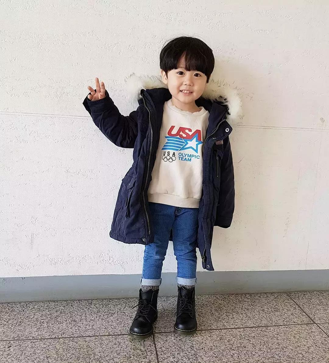 冬季男宝宝整套潮流穿搭,最新春夏韩系男孩穿搭