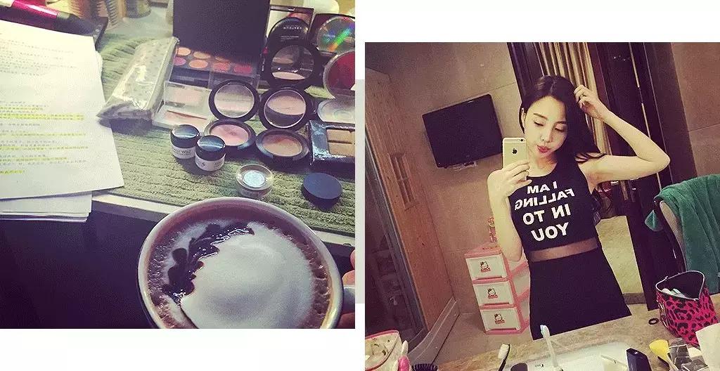 李小璐化妆台护肤品,李小璐化妆照片大全