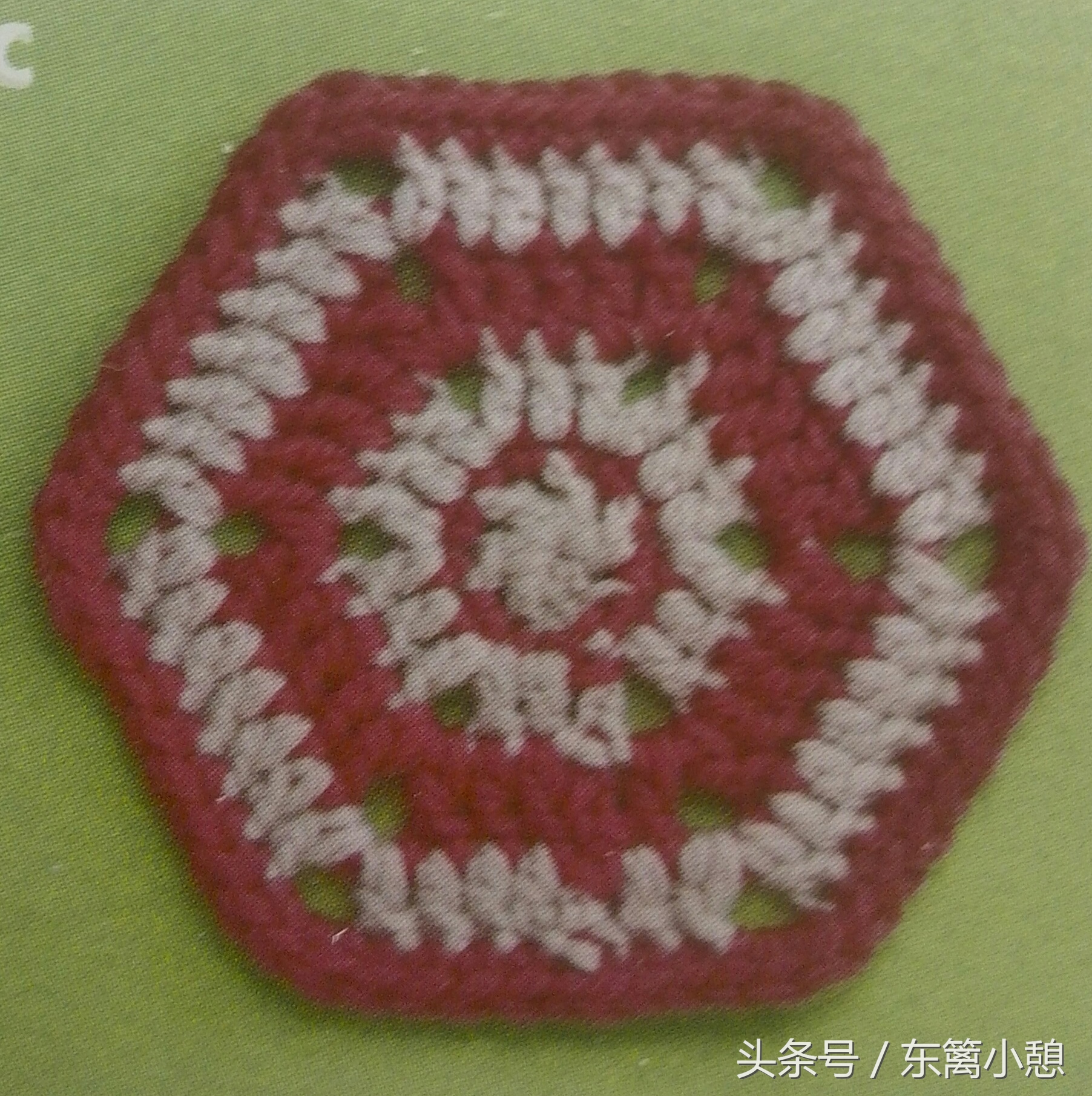 六边形花片钩针图解,钩针三角花样教程