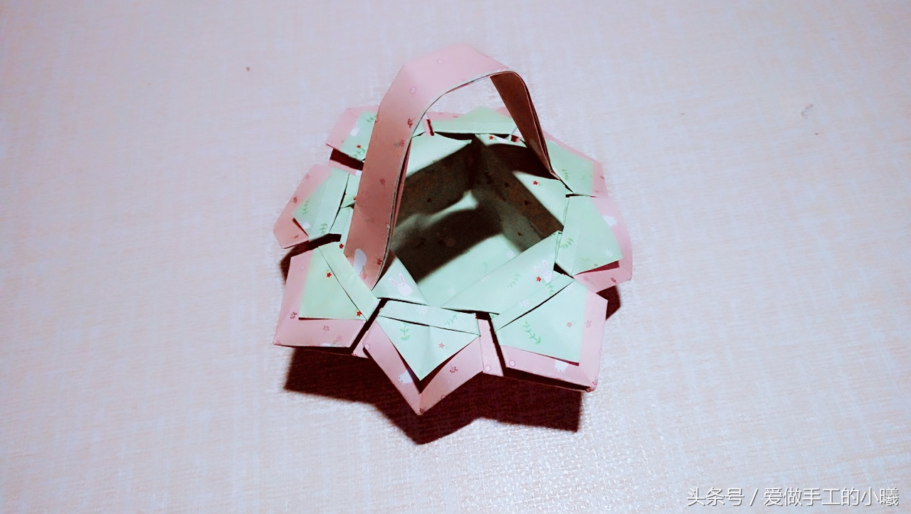 简单又漂亮的折纸大花篮,简单又漂亮的折纸花篮
