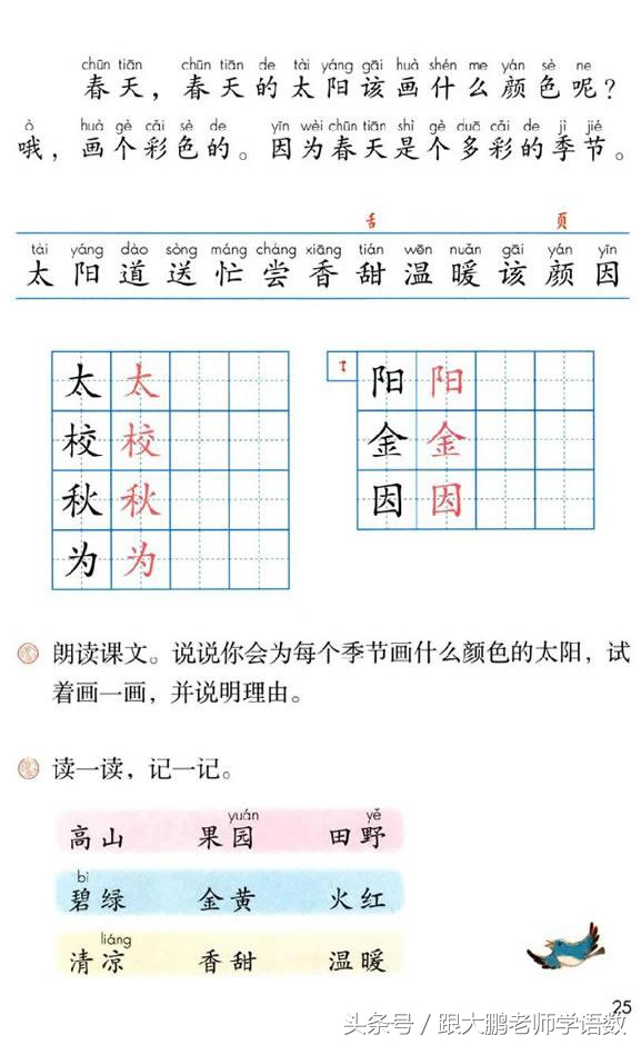 小学一年级语文预习的正确方法,一年级语文小公鸡和小鸭子预习