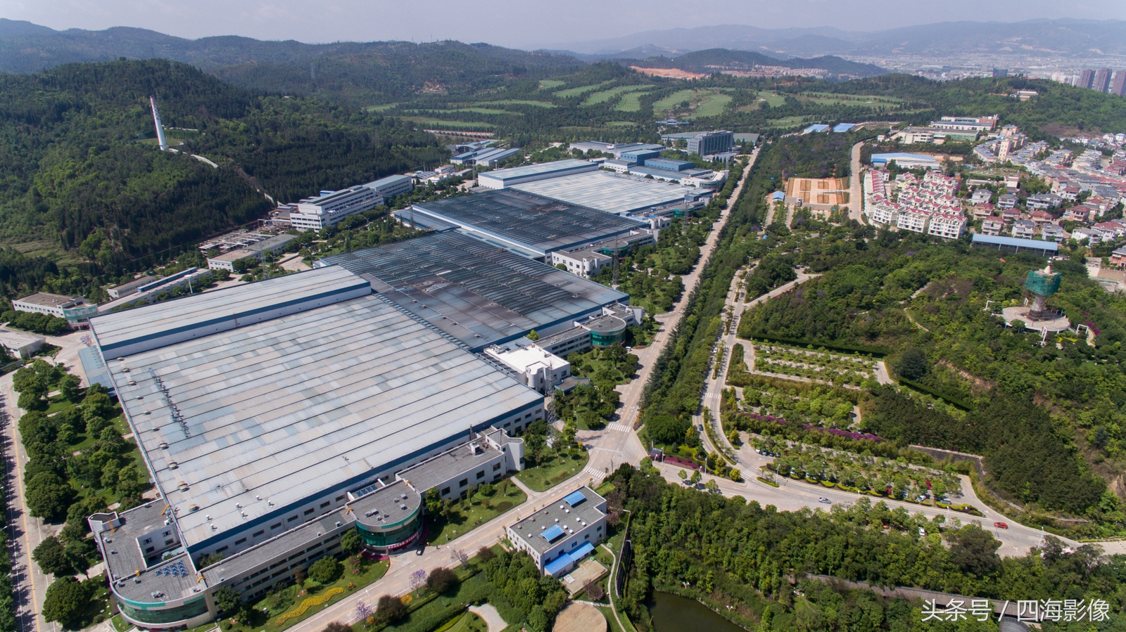 航拍云南玉溪市红塔区,红塔集团对玉溪的贡献