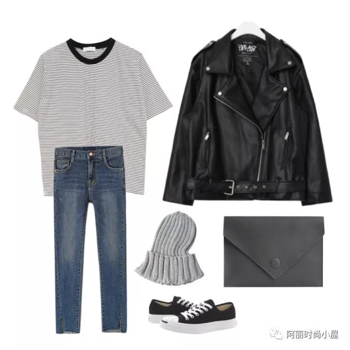 韩版宽松皮夹克搭配什么裤子,韩版帅气皮夹克怎么搭气质