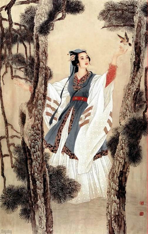 国画名家杨淑涛工笔仕女画欣赏,赵国经工笔仕女画作品欣赏