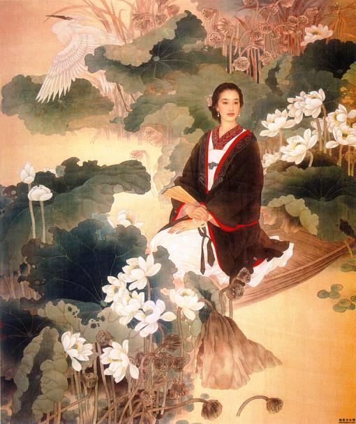 国画名家杨淑涛工笔仕女画欣赏,赵国经工笔仕女画作品欣赏