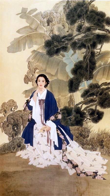 国画名家杨淑涛工笔仕女画欣赏,赵国经工笔仕女画作品欣赏