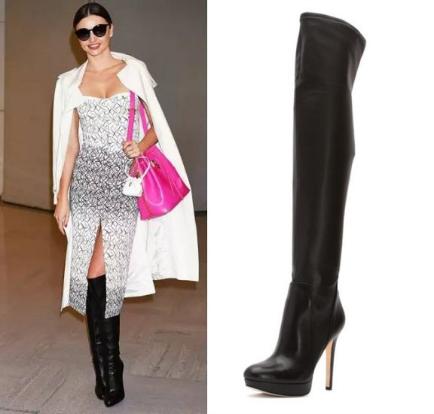 冬天适合粗腿穿的长筒靴,冬天穿光腿神器配过膝靴