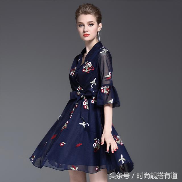 柔软轻薄丝滑雪纺连衣裙印花,高贵时尚印花雪纺连衣裙