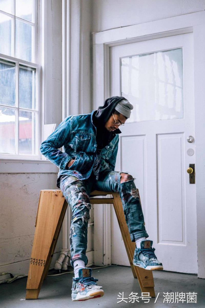 周杰伦上脚levisxairjordan4,levisxairjordan4第二配色