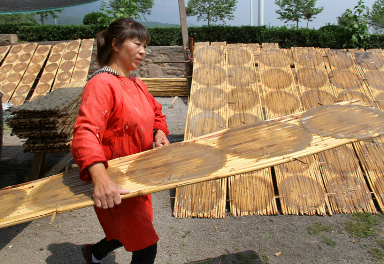 纯手工制作红薯粉皮美食,红薯粉皮机制作视频