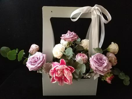 长方形插花篮教程新手入门,初学手提花篮的视频教程