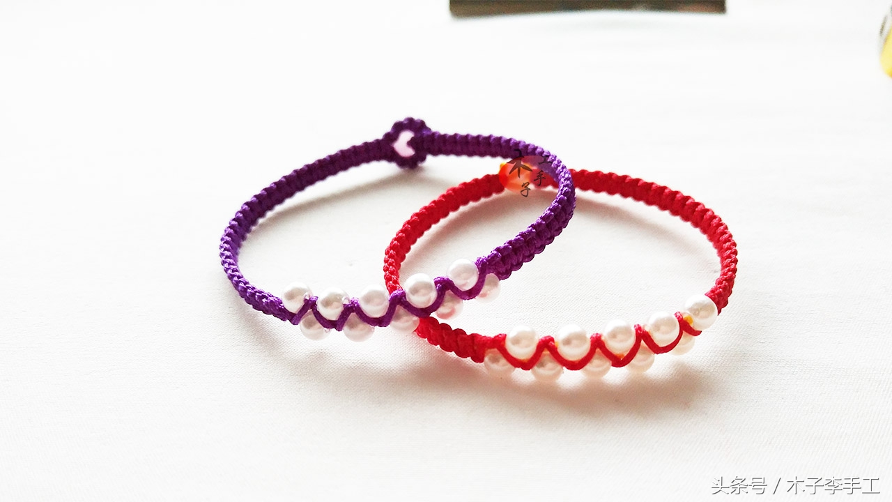 木子李手工编绳教程同心结,木子手工手链视频大全