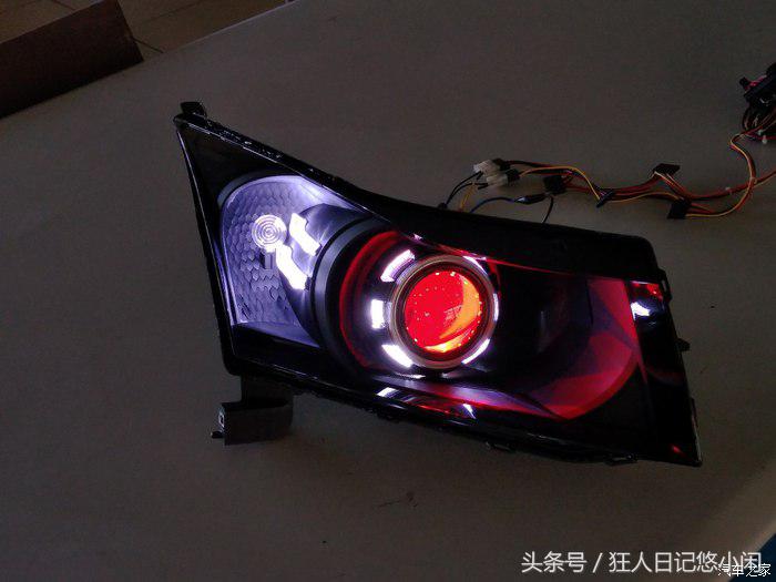 雪佛兰科鲁兹大灯改装小透镜led灯,17款雪佛兰科鲁兹改透镜大灯