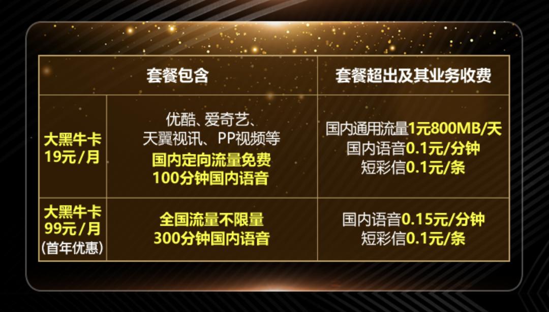 中国电信省钱月租卡199号段,电信大黑牛卡199号段