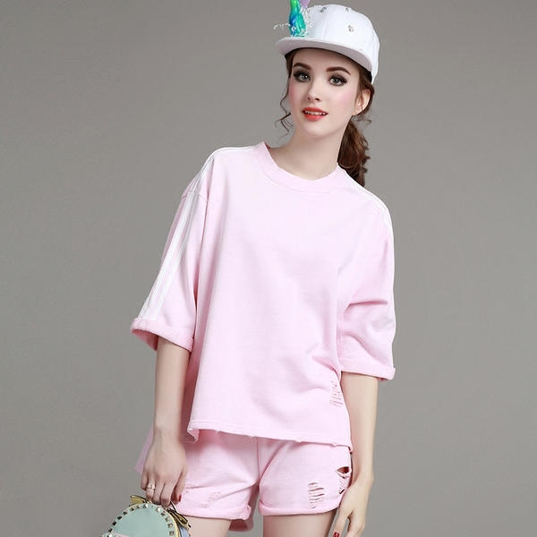 时尚慵懒感套装,胖美眉休闲减龄套装