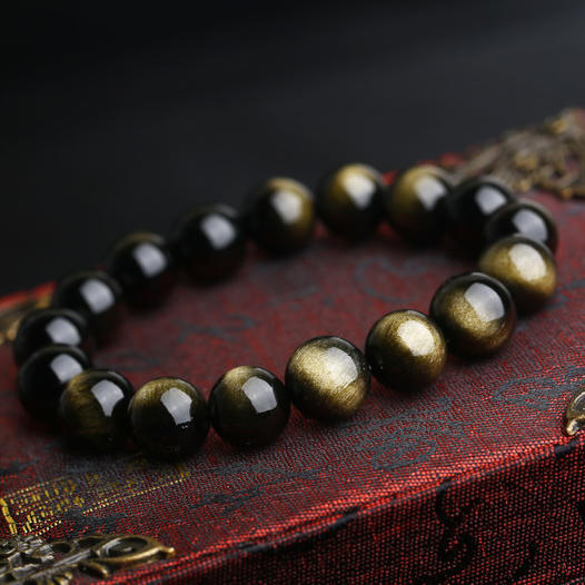 适合戴黑曜石手串,招财转运黑曜石手串